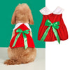 Christmas Theme Green Bow Tie Red Christmas Skirt Warm Small Medium Pet Sweater Princess Style Velvet Material Dog Clothes