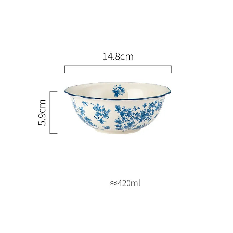 Chinoiserie Pastoral Flower ceramics Tableware 1 Piece