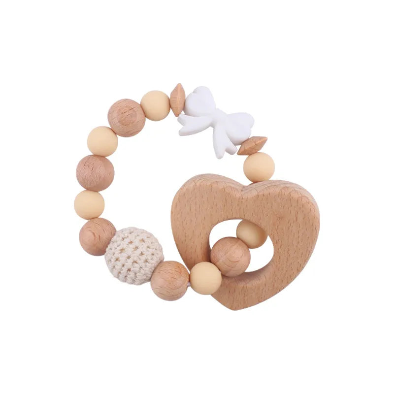 Cute Heart Shape Bow Knot Beech Silica Gel Baby Accessories