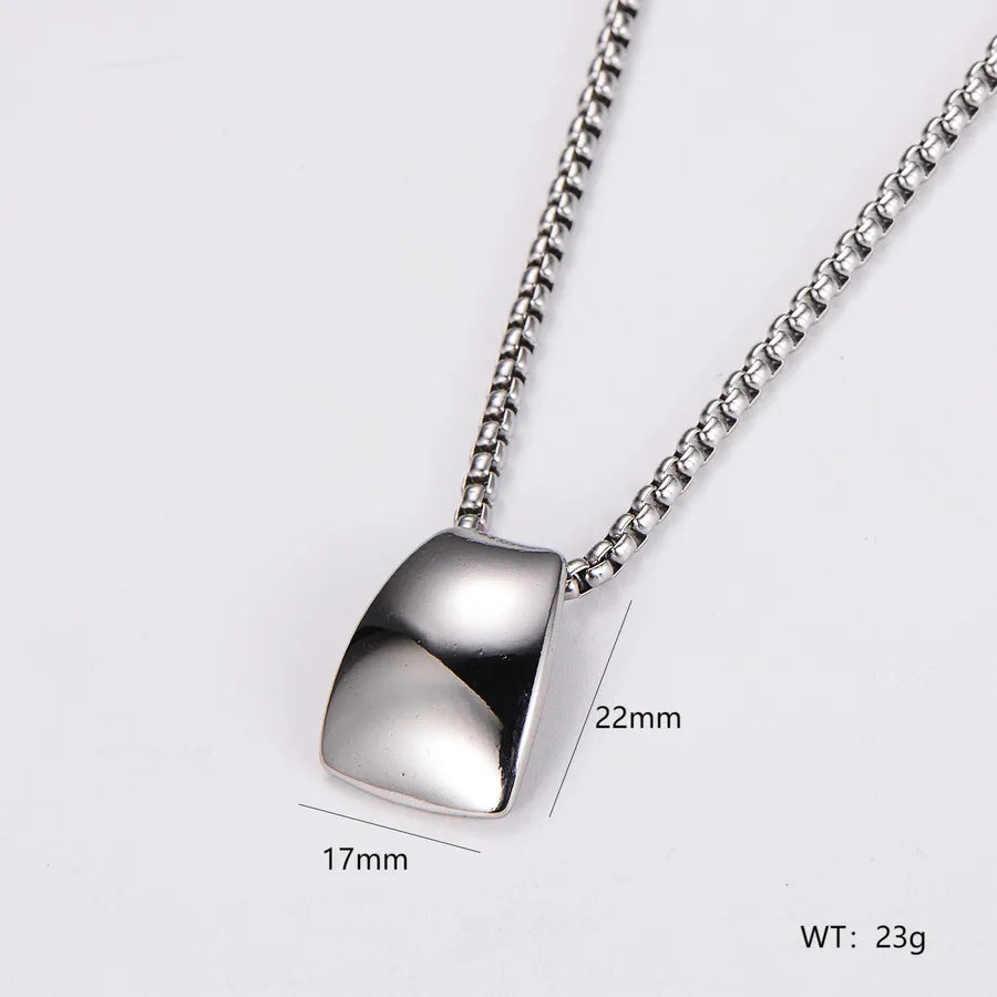 Wholesale Jewelry Retro Punk U Shape Round 304 Stainless Steel Pendant Necklace box chain