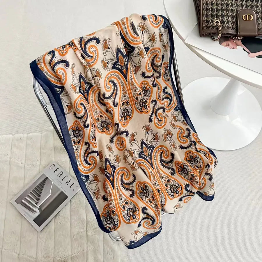 women's fashion star heart shape cotton and linen printing cotton linen scarves