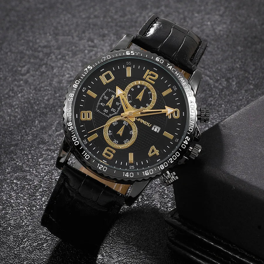 business geometric buckle quartz men's watches