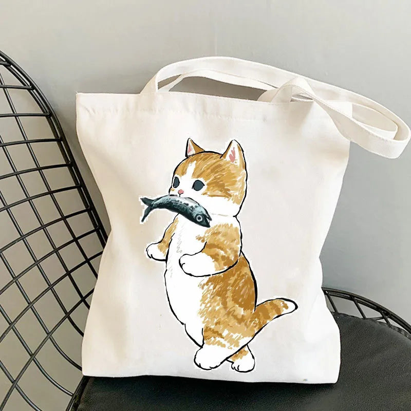 women's cute cat shopping bags
