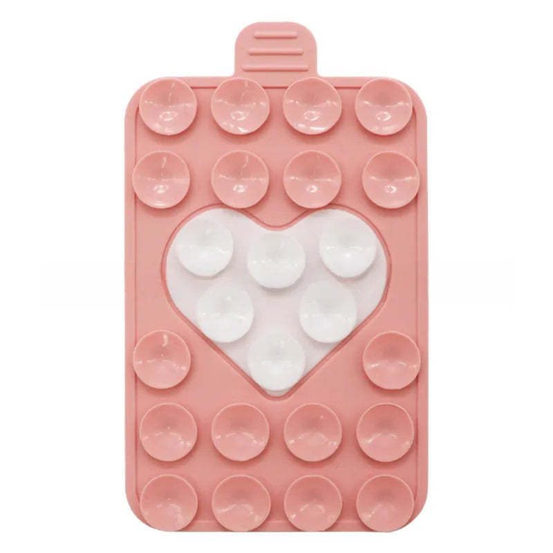 Suitable for mobile phone holder double-sided silicone suction cup mobile phone case holder multi-functional two-color love suction cup holder