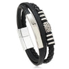 Hip-Hop Color Block Pu Leather Alloy Asymmetrical Handmade Men's Bangle