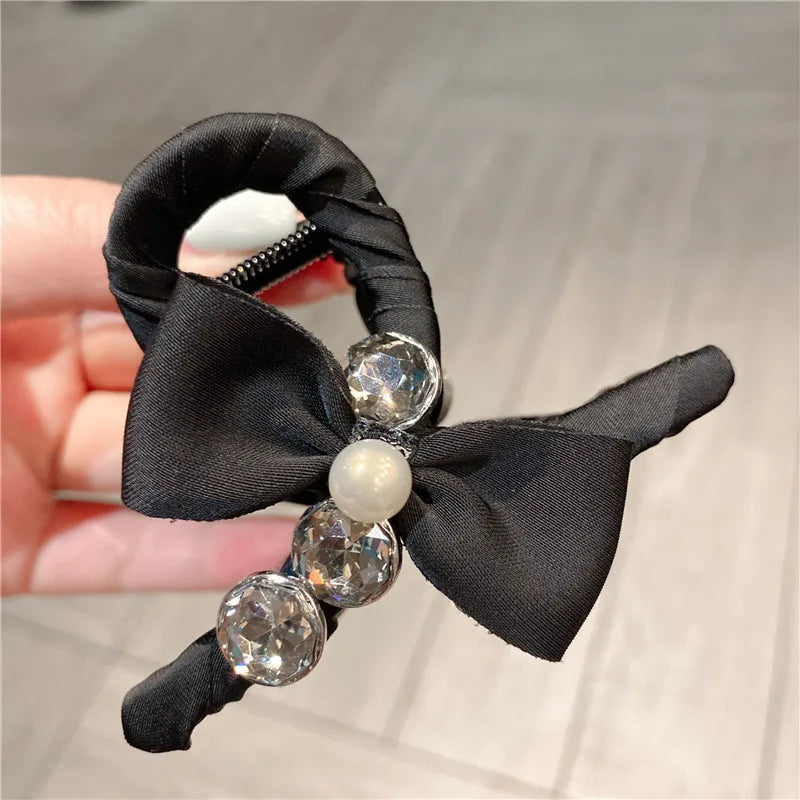 New Style Sweet Forest System Hair Clip Super Fairy Fabric Butterfly Knot Simple Back Of Head Bun Clip Casual Fashion Women Claw Hair Clip