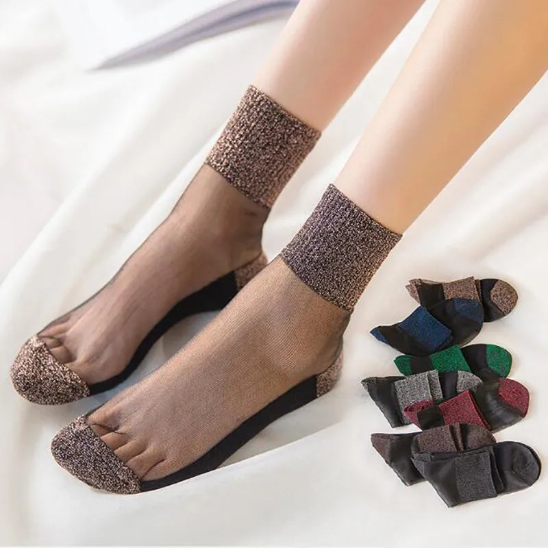 women's casual solid color nylon crew socks a pair