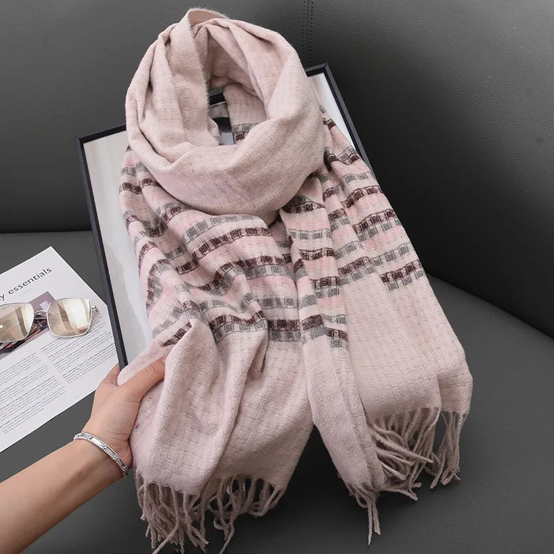 Women's Modern Style Classic Style Lattice Polyester Scarf