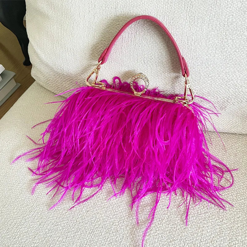 women's medium spring&summer plush fashion handbag