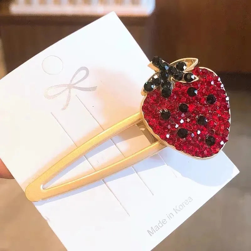 Cute Women's Fruit Crystal Hair Clip