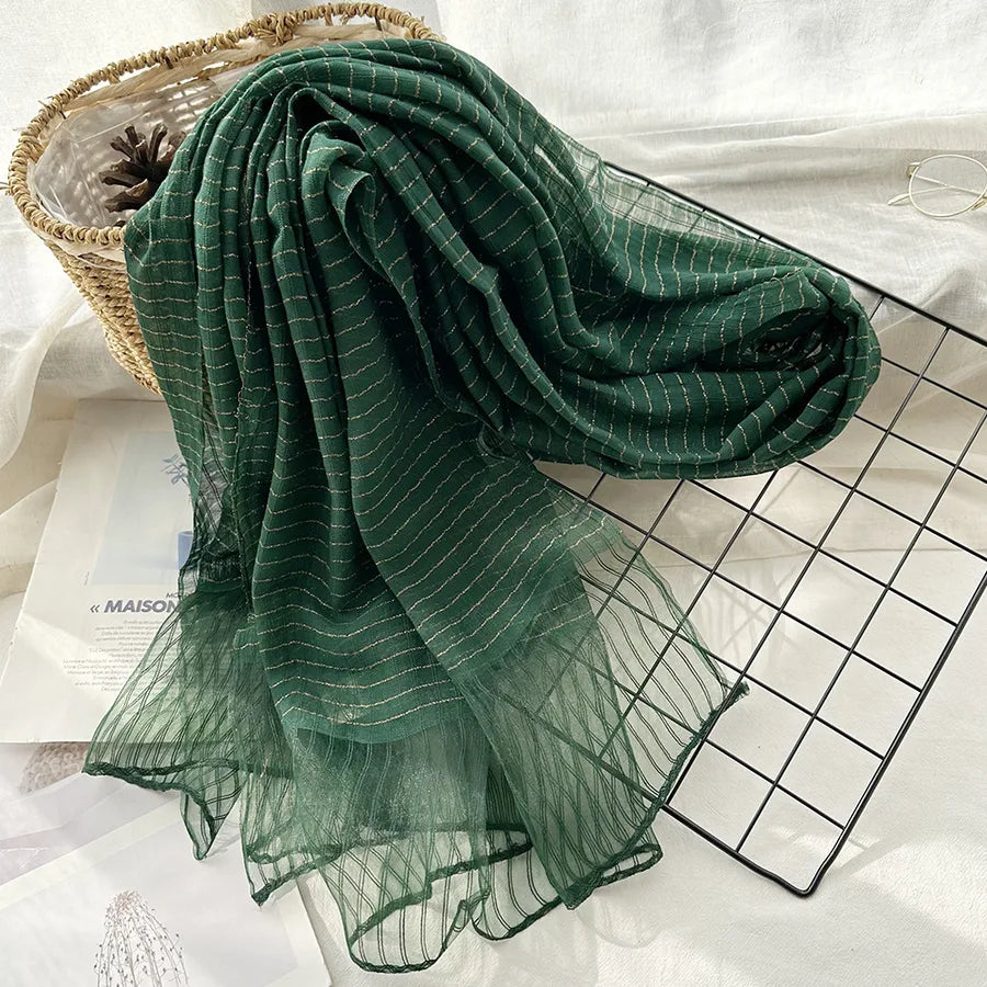 Women's Chinoiserie Ethnic Style Stripe Artificial Cotton  Silk Nylon Silk Scarf