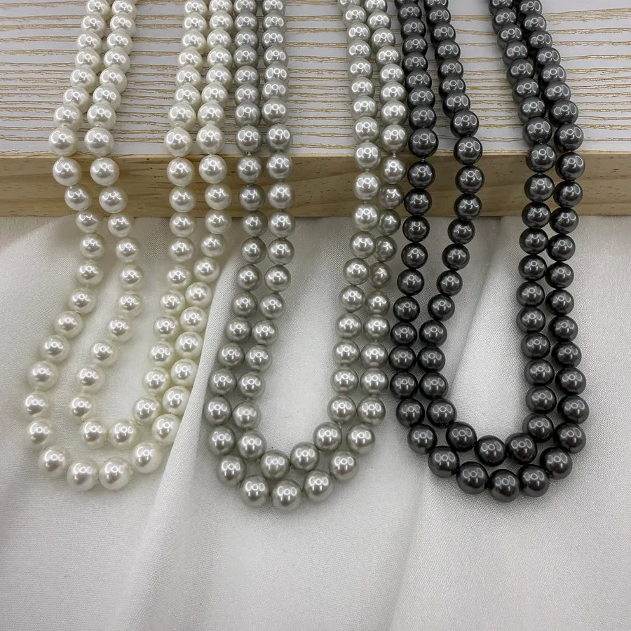 Baroque Style Modern Style Round Artificial Pearl Copper Beaded Chain Beaded Necklaces Wholesale