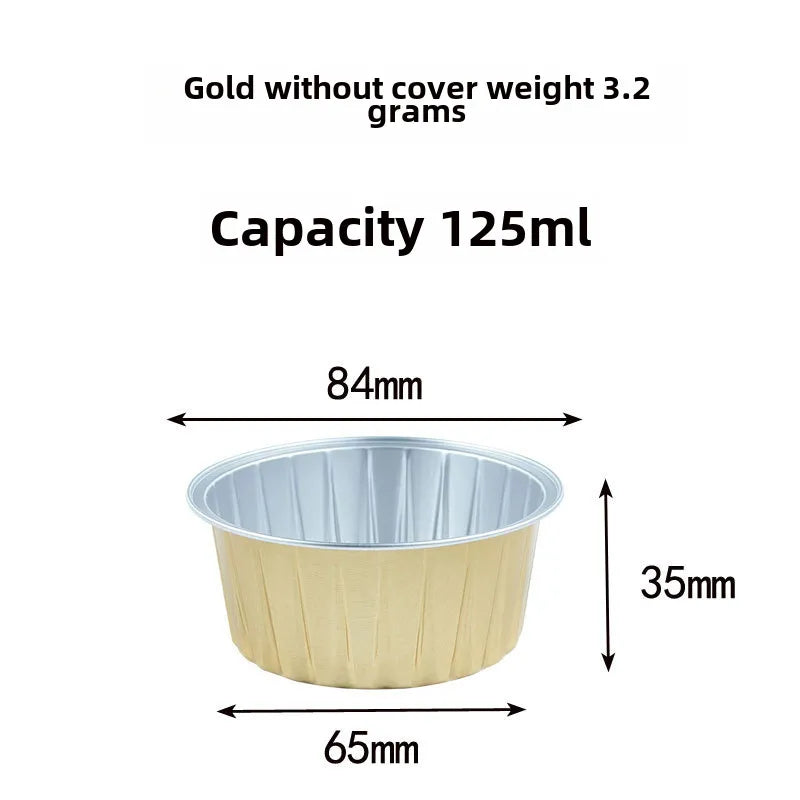 Baking Mold Pudding Cup Air Fryer Special Color Aluminum Foil Box Cake Baking Cup Round Bowl Cake Box