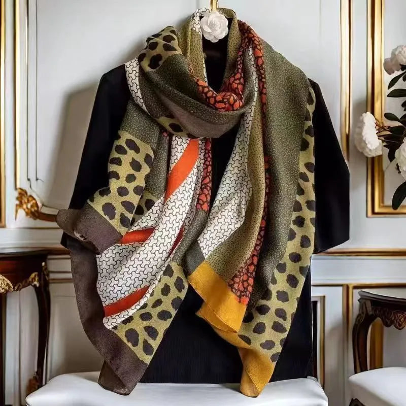 women's fashion star heart shape cotton and linen printing cotton linen scarves