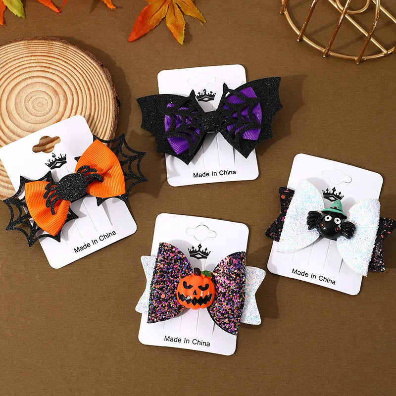 Women's Hip-Hop Funny Halloween Pattern Bow Knot Alloy Hair Clip