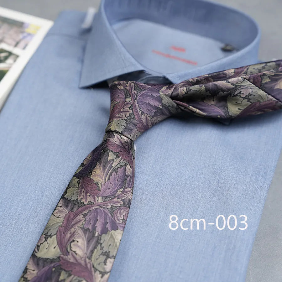 Casual Ditsy Floral Plant Polyester Yarn Men's Tie