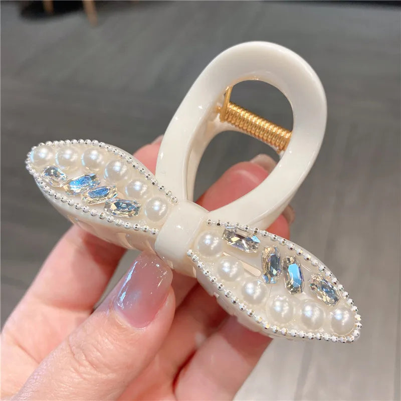 Elegant Medium Size Heavy Duty Water Diamond Hair Claw Clip Fashionable Lazy Updo Hairpin Stylish Hair Accessories For Women