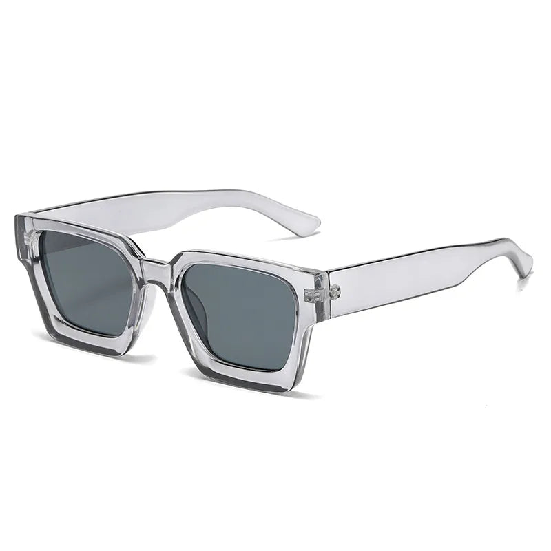 basic simple style solid color pc square full frame men's sunglasses