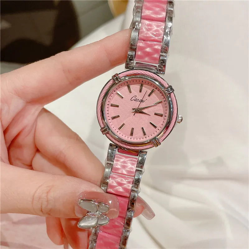 Simple Style Classic Style Solid Color Jewelry Buckle Quartz Watch