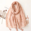 women's fashion color block voile polyester winter scarves
