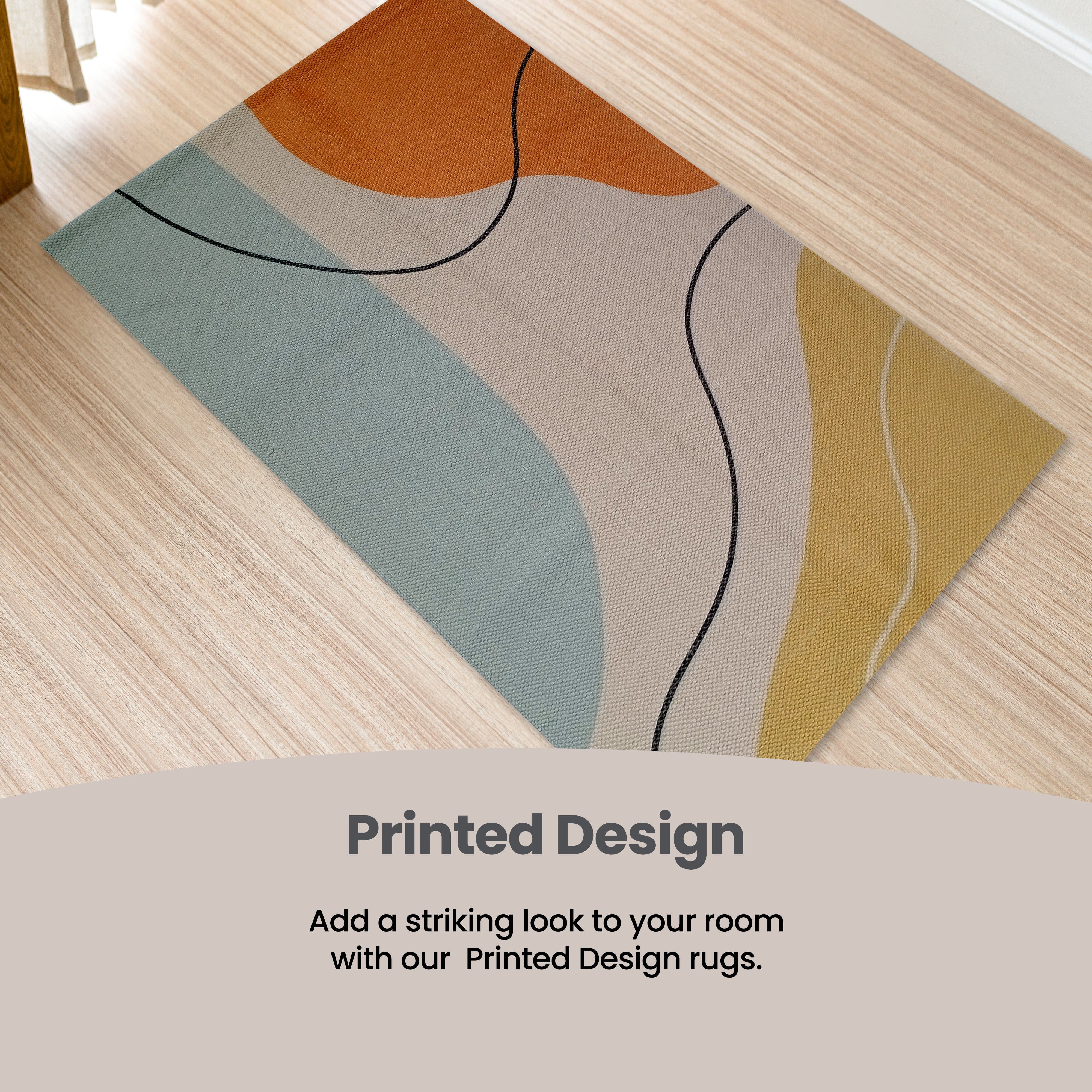 OLIVIA ROCCO Printed Rug Venus Design Modern Non Slip Soft Durable Floor Rug For Living Room Bedroom Office With Non Slip Backing