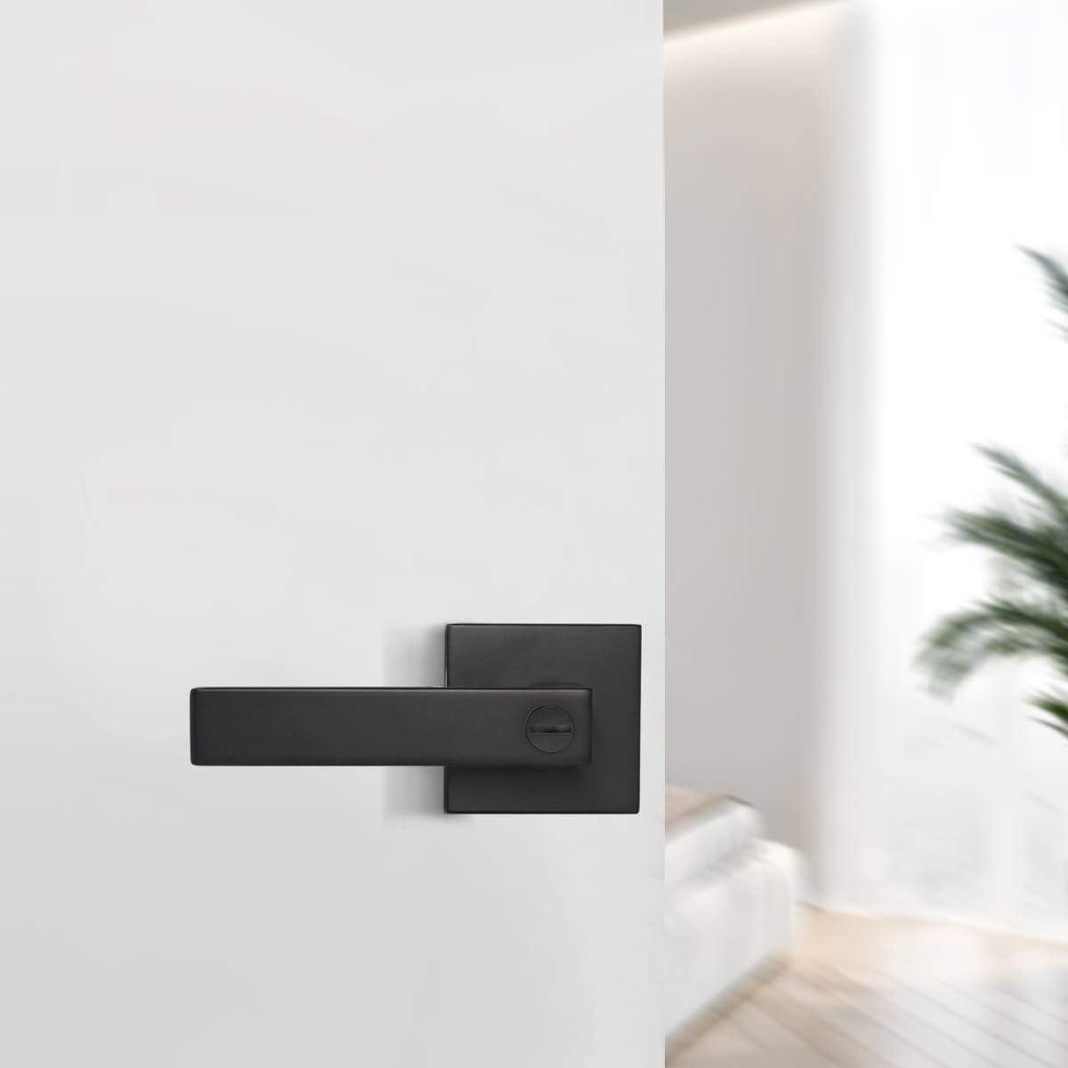 Interior Privacy Door Lever Stainless Steel Square Handle Bathroom Bedroom