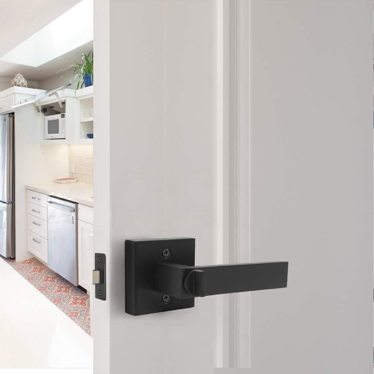 Interior Privacy Door Lever Stainless Steel Square Handle Bathroom Bedroom