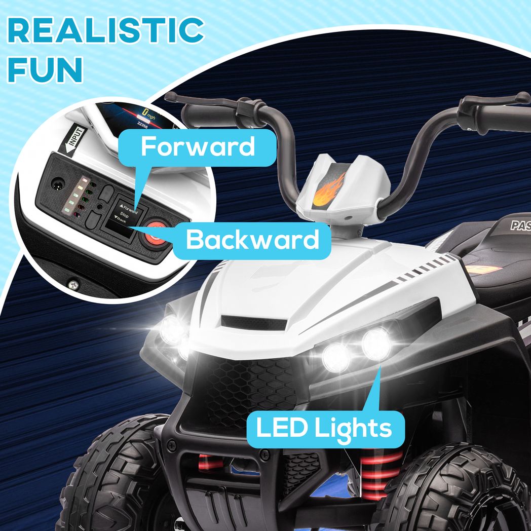 AIYAPLAY 12V Kids Electric Quad Bike with 4 Wheels Spring Suspension