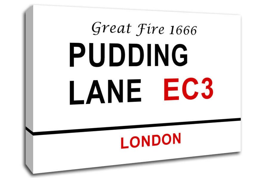 Pudding Lane Signs Canvas Wall Art - Zestio