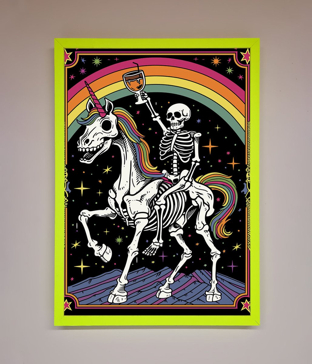 Rainbow Skeleton Framed Wall Art - Zestio