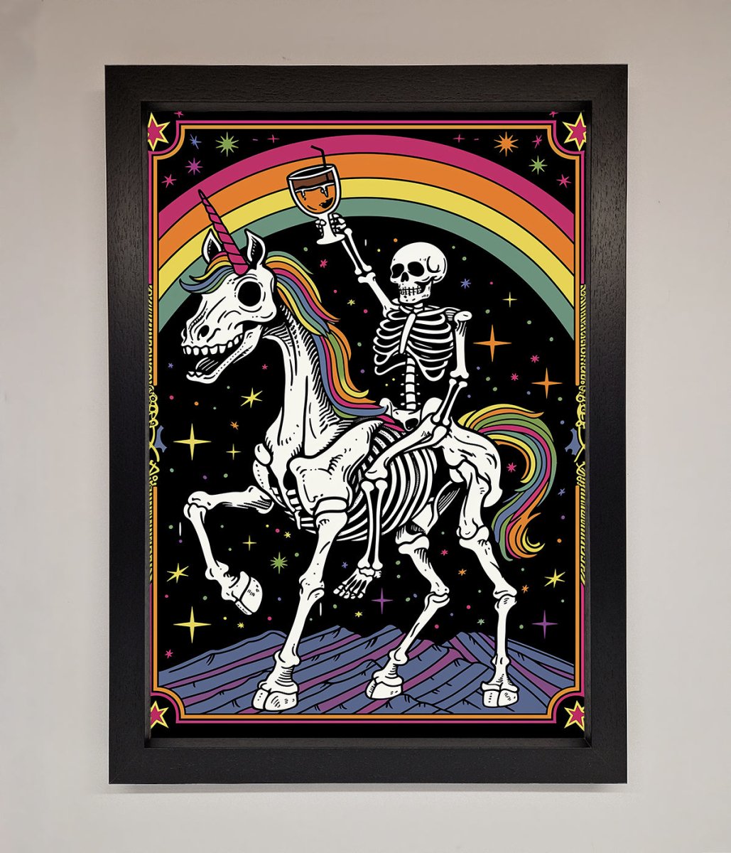 Rainbow Skeleton Framed Wall Art - Zestio