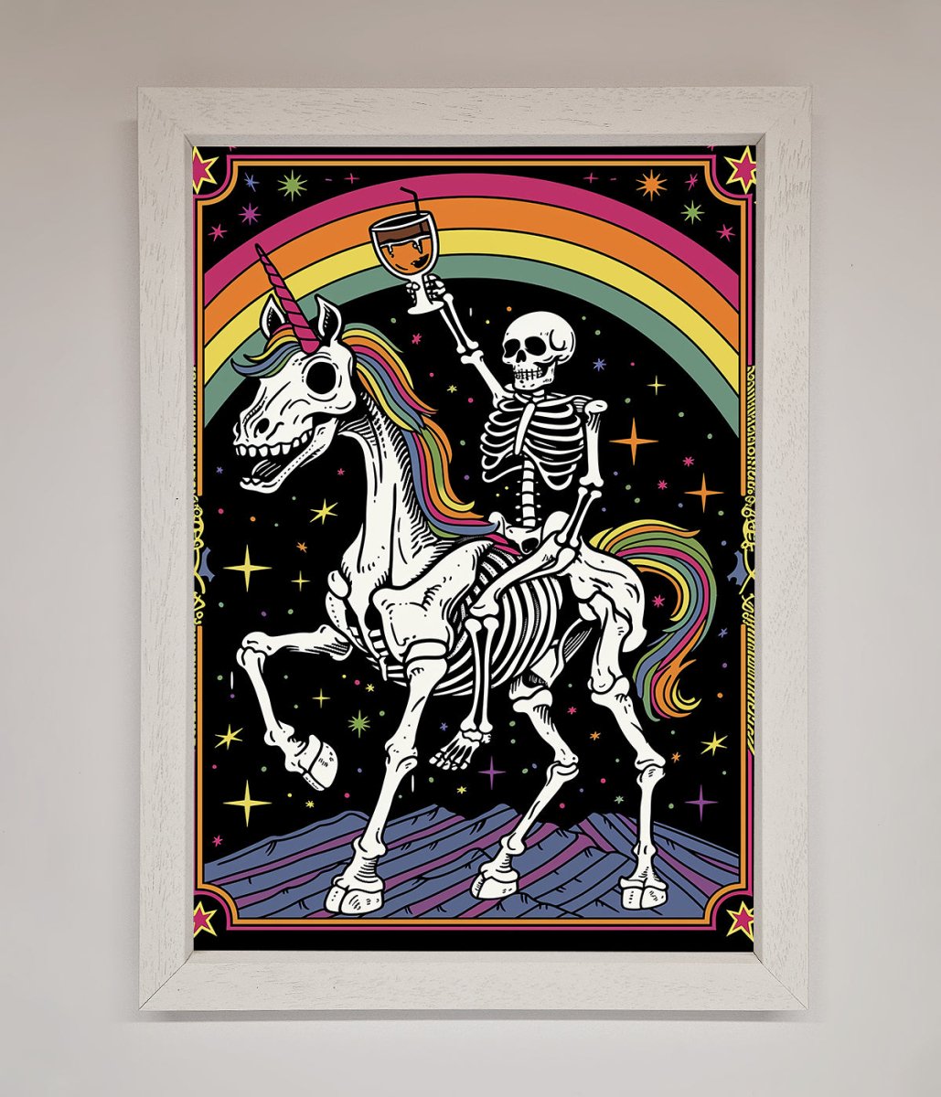 Rainbow Skeleton Framed Wall Art - Zestio