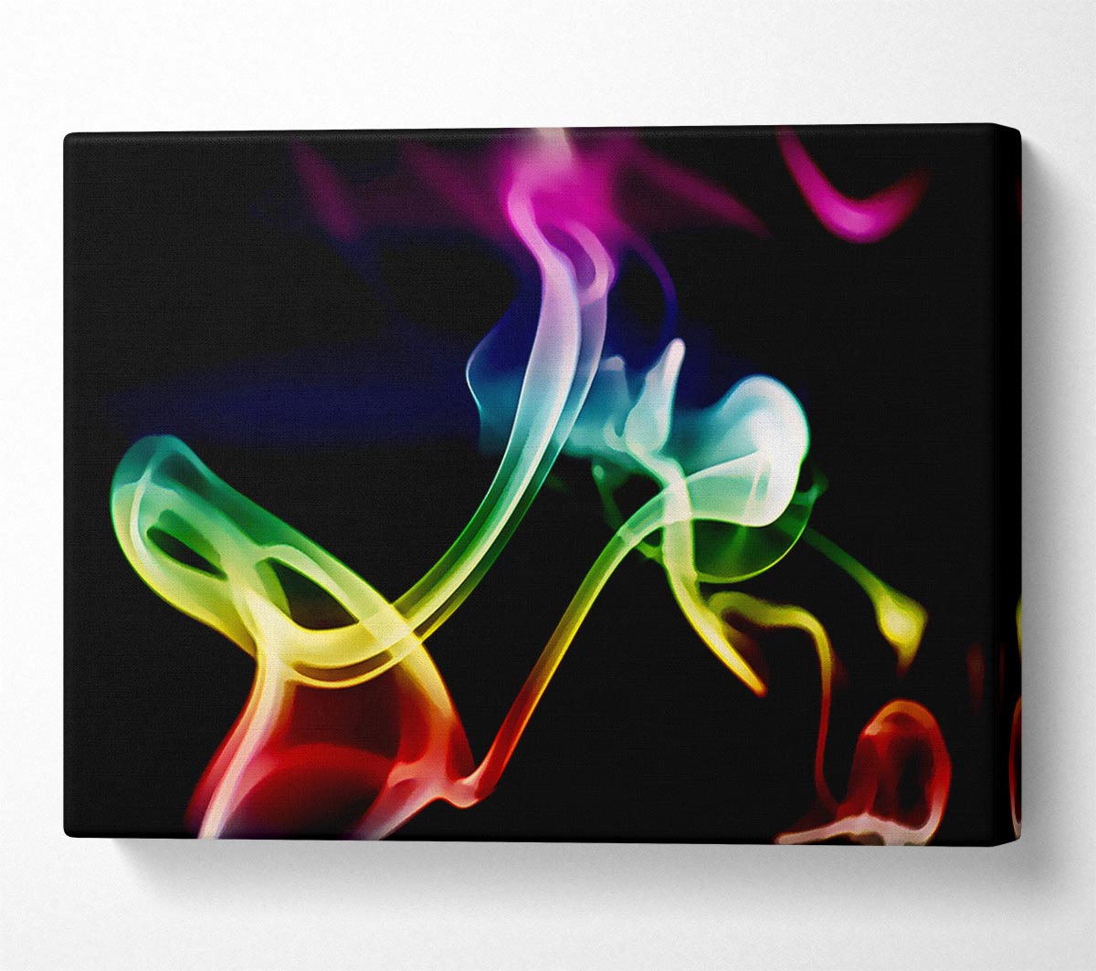 Rainbow Smoke On Black Canvas Wall Art - Zestio