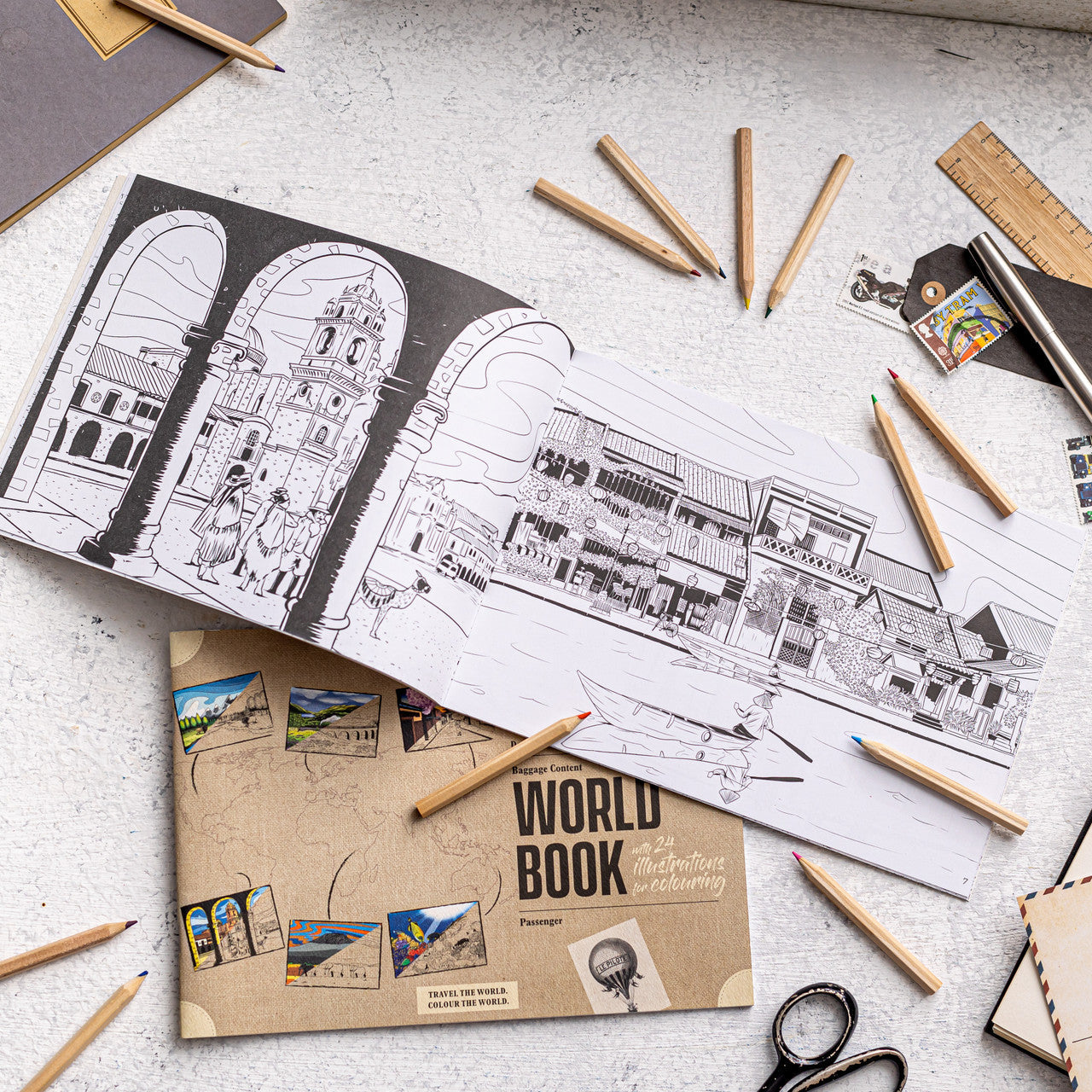 100% Recycled World Travel Colouring Book
