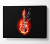 Red Guitar Flames Canvas Wall Art - Zestio