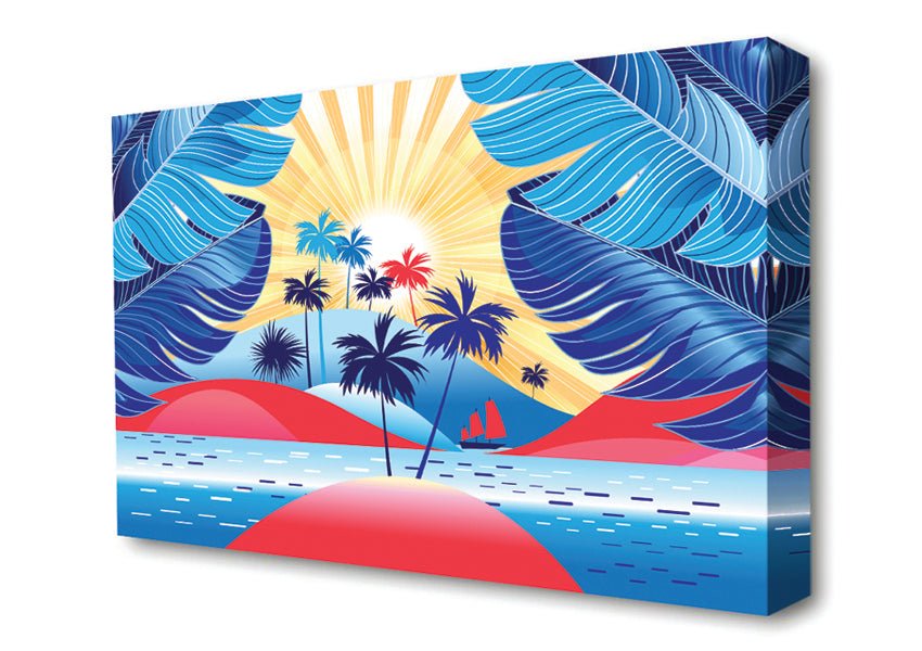 Red Island Paradise Canvas Wall Art - Zestio