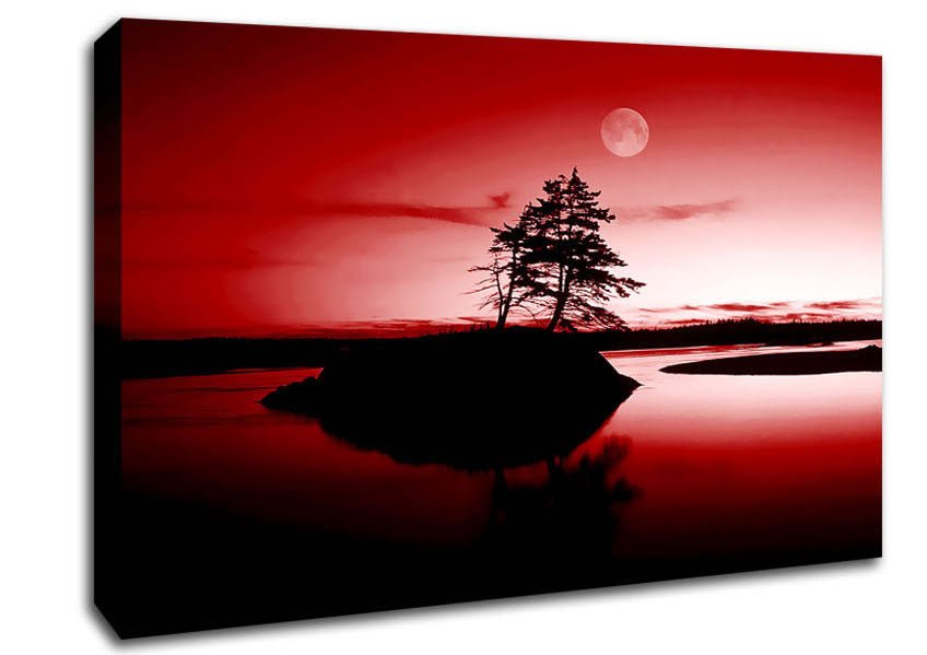 Red Island Paradise Canvas Wall Art - Zestio