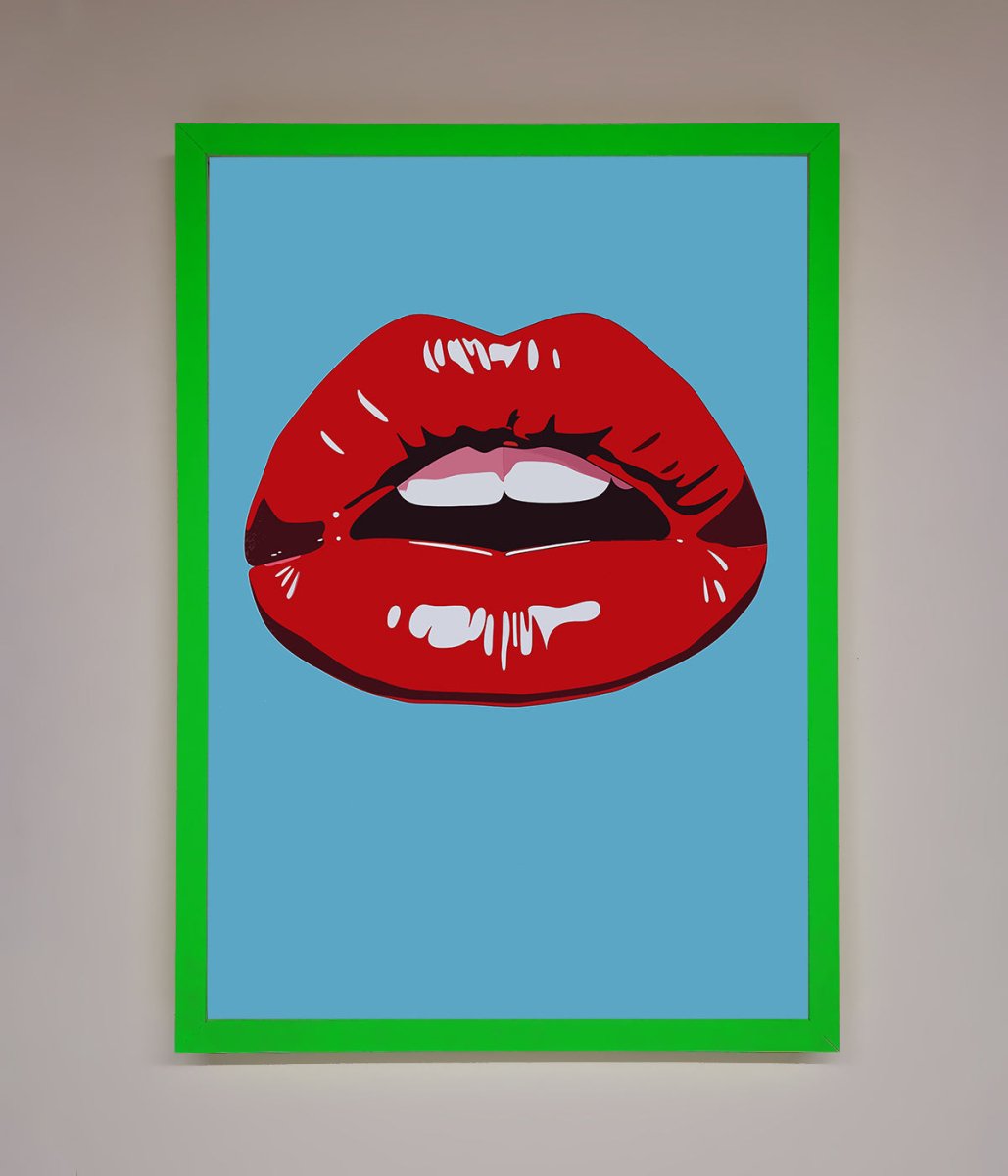 Red Lips Contemporary Framed Poster - Zestio