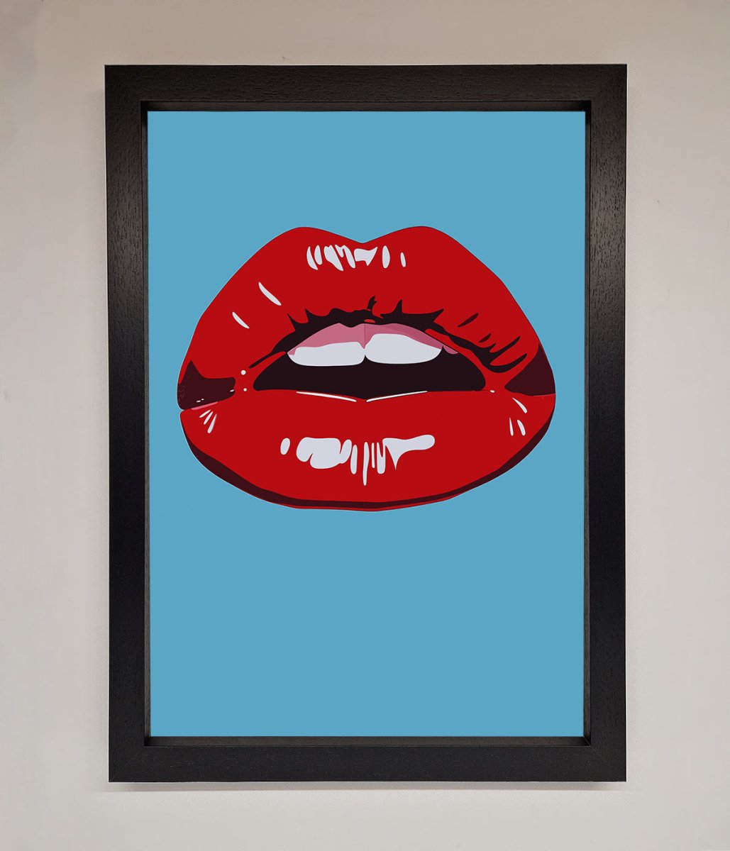 Red Lips Contemporary Framed Poster - Zestio