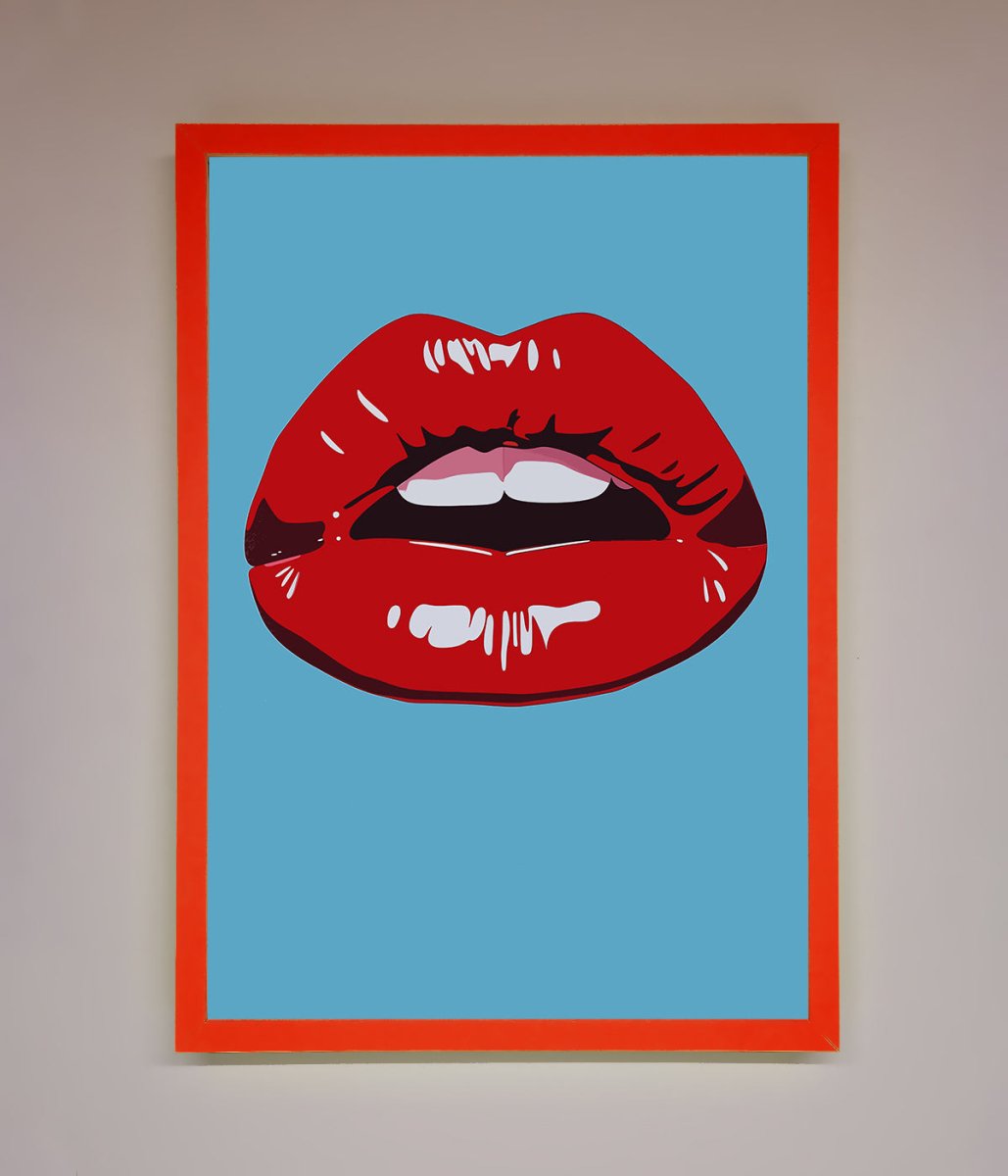Red Lips Contemporary Framed Poster - Zestio
