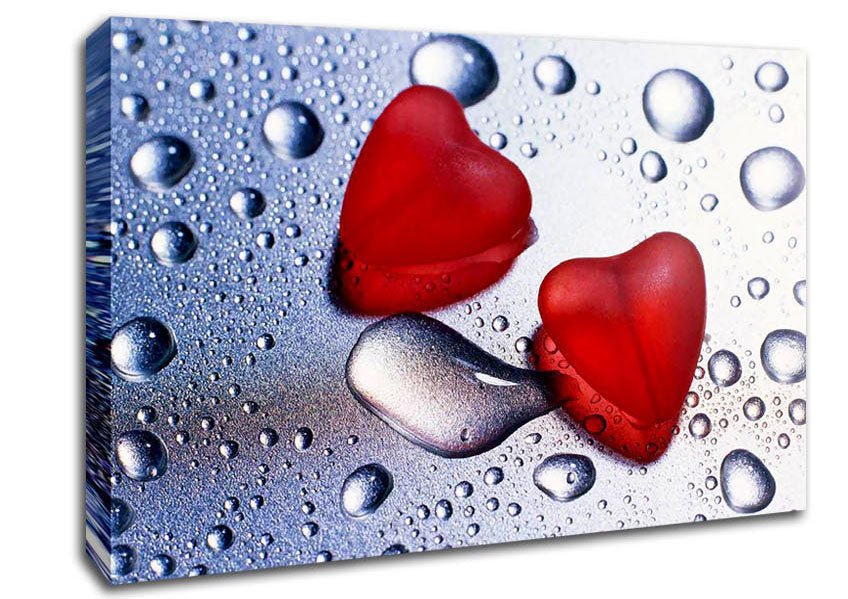 Red Love Hearts Canvas Wall Art - Zestio