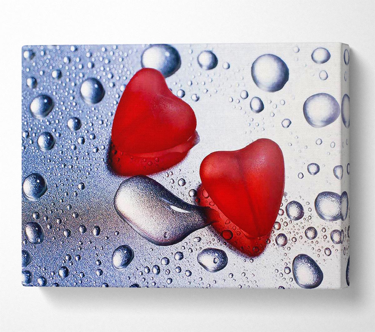 Red Love Hearts Canvas Wall Art - Zestio