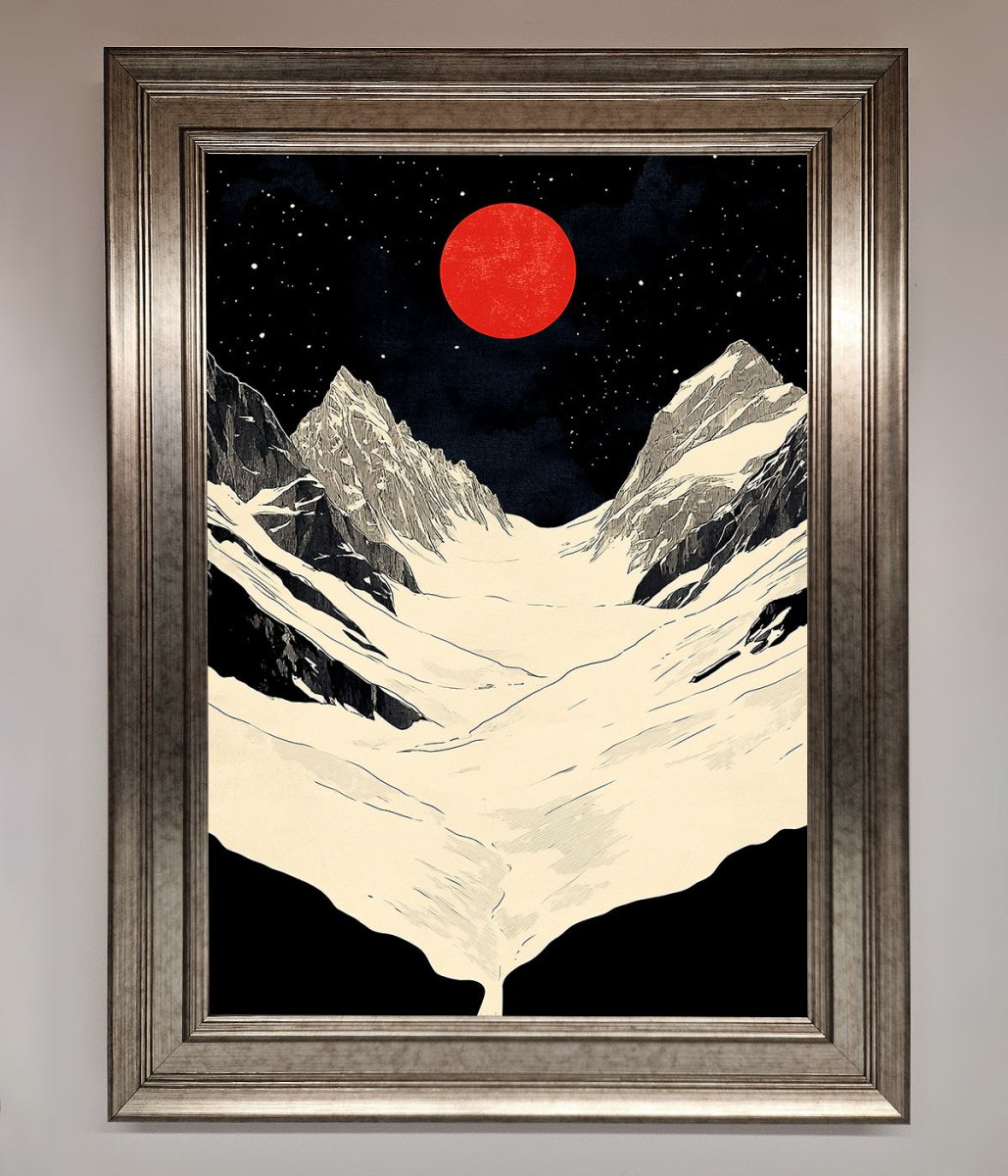 Red Moon On The Planet Framed Poster - Zestio