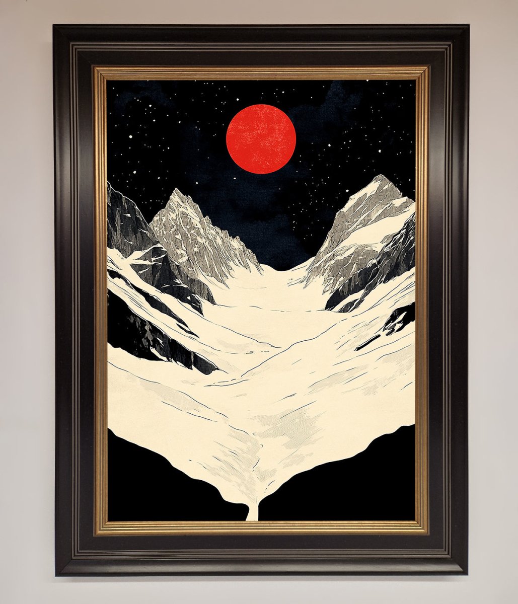 Red Moon On The Planet Framed Poster - Zestio
