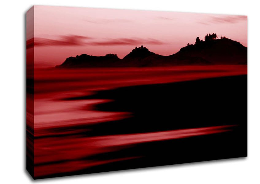 Red Ocean Calm Canvas Wall Art - Zestio