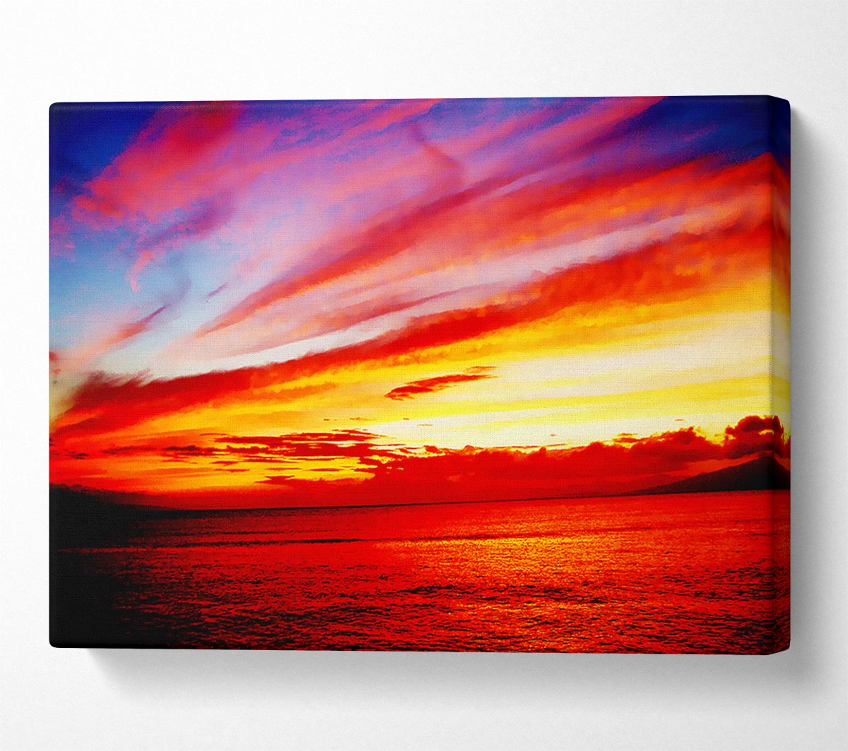 Red Ocean Calm Canvas Wall Art - Zestio