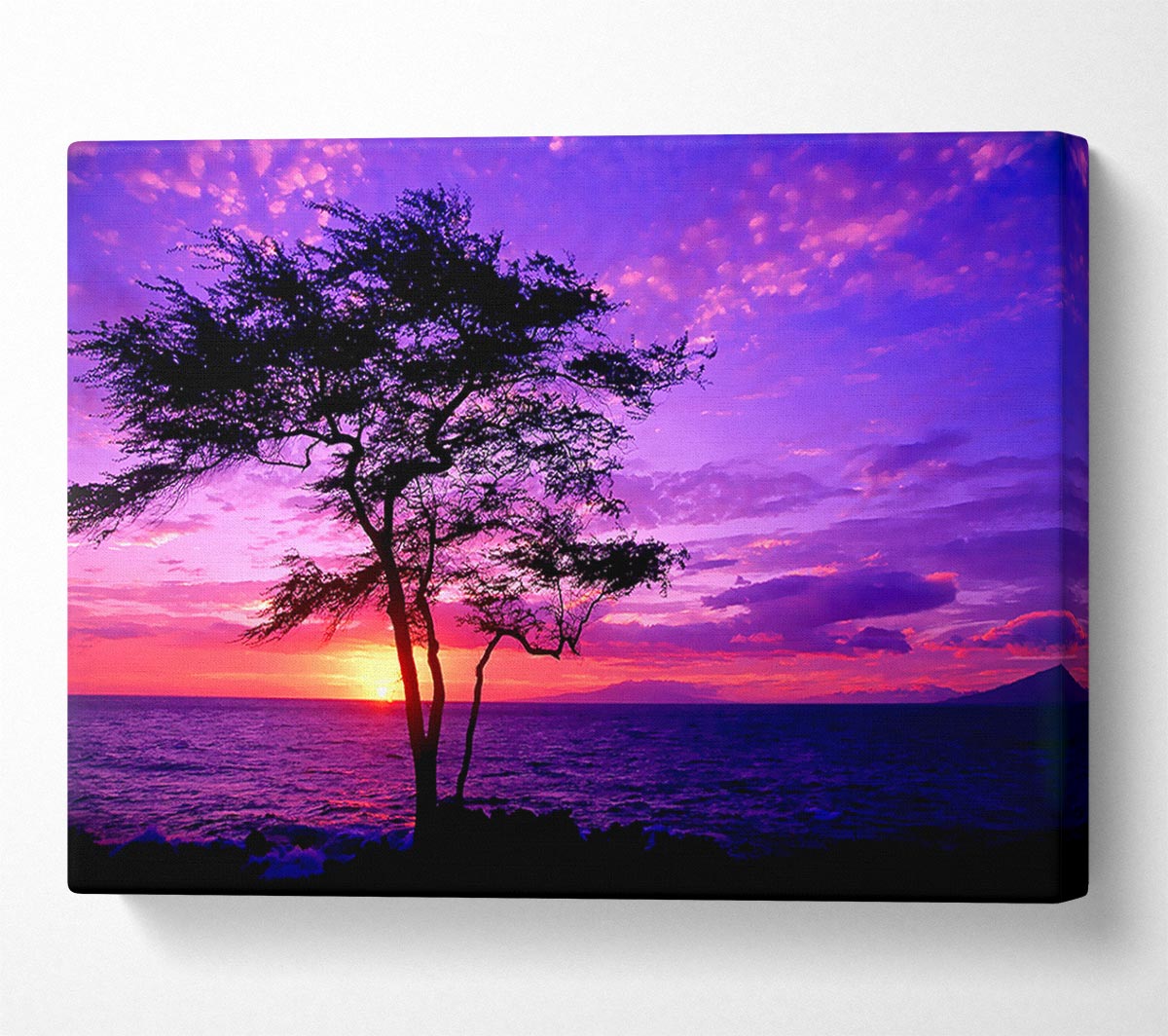 Red Ocean Tree Canvas Wall Art - Zestio