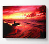 Red Surfer Girl Canvas Wall Art - Zestio