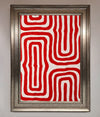 Red Waves Abstract Art Framed Poster - Zestio