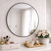 Rei - Round Black Metal Circle Mirror - 70cm x 70cm - Zestio